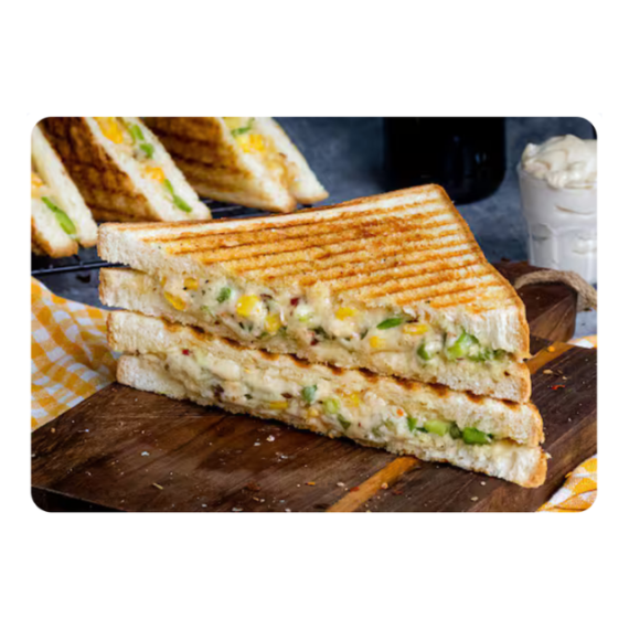 Cheese Corn Capsicum Grill Sandwich